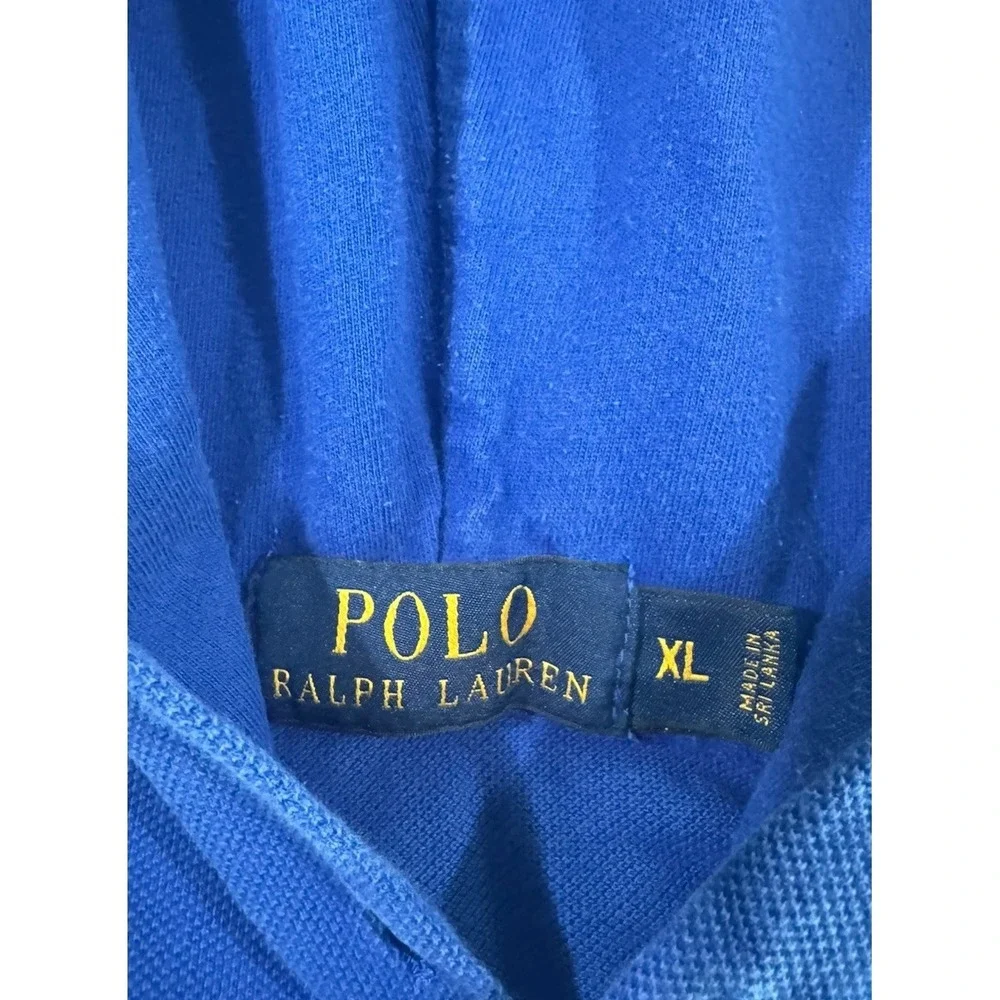 Polo Ralph‎ Lauren Jersey Hooded Shirt Mens XL Blue Long Sleeve Classic Fit Logo